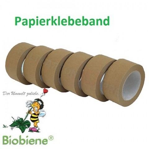 Papier-Packband Klebeband 50mm x 50m Braun 6 Rl./Pack.